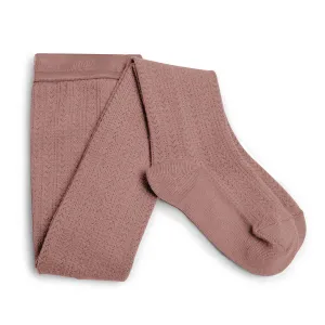 Cozy Angelique Pointelle Merino Wool Tights in Praline by Collegien