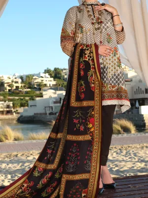 Beige Lawn 3 Piece Stitched - ALP-3PS-884