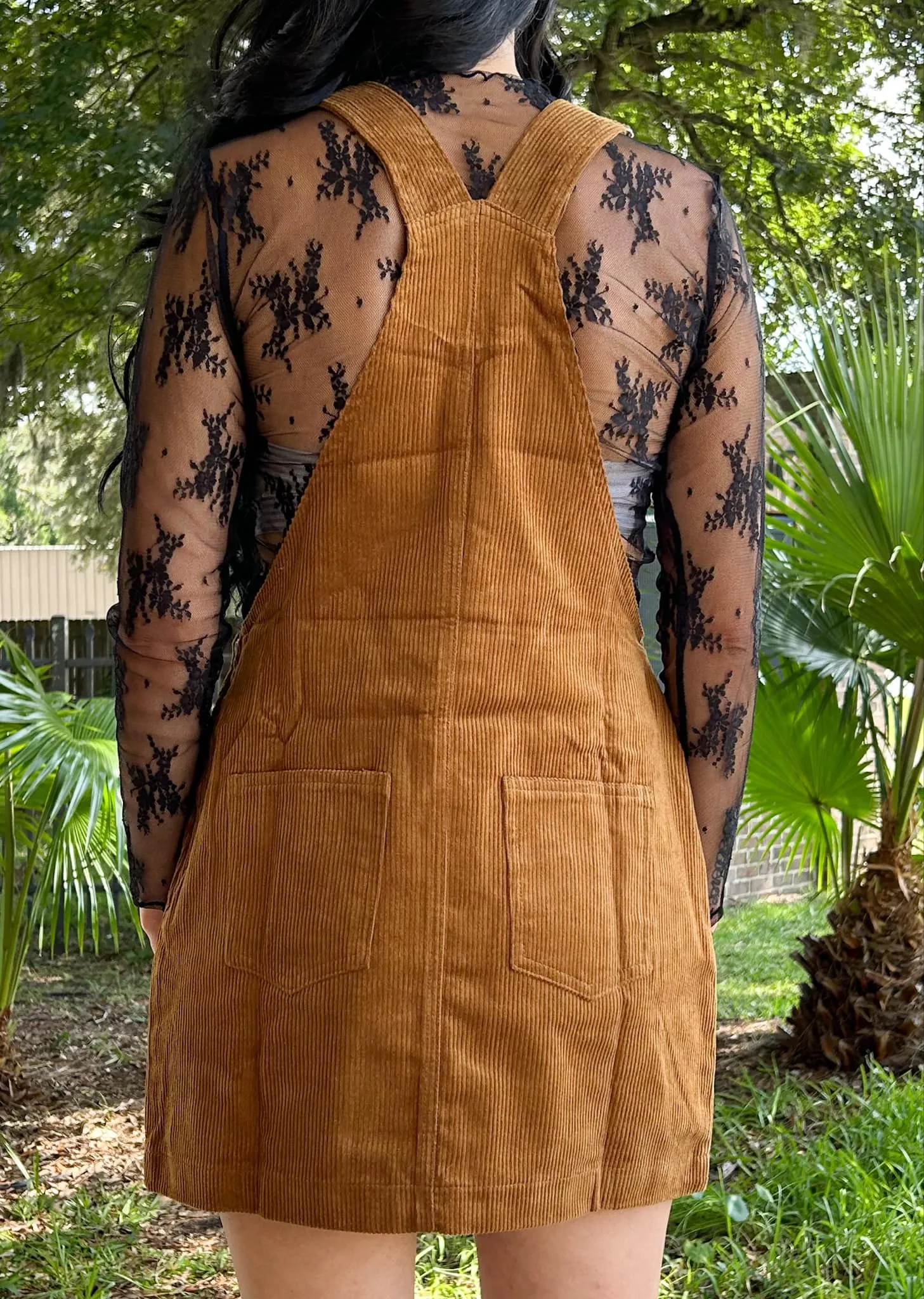 Courdroy Overall Dress | Brown