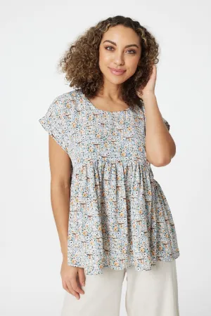 Ditsy Floral Oversized Smock Top