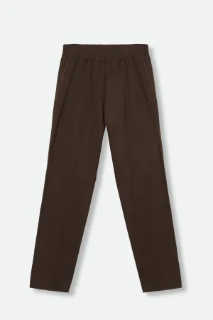 PERRYN PANT IN COTTON STRETCH IN CHOCOLATE BROWN