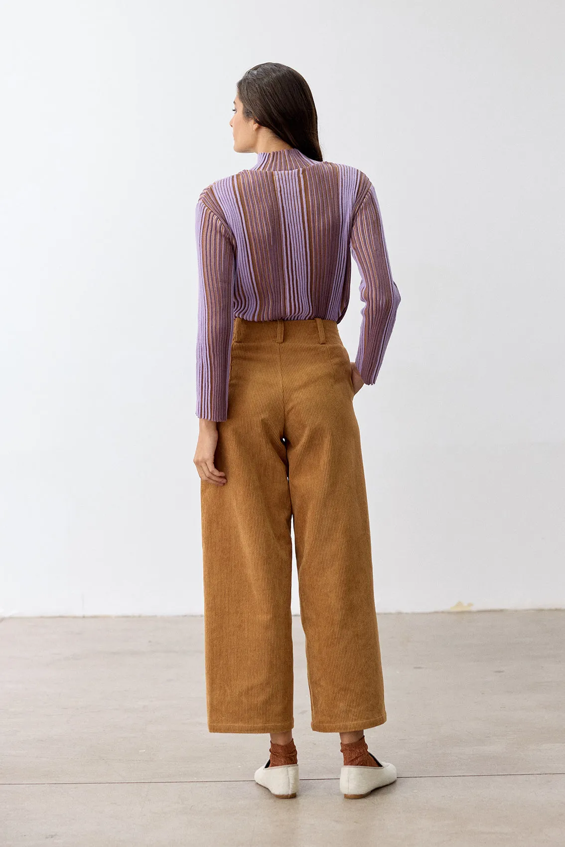 Straight-Fit Cotton Corduroy Trousers - Camel